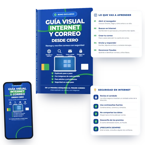 Mockup del bono Guía Visual: Internet y Correo Desde Cero